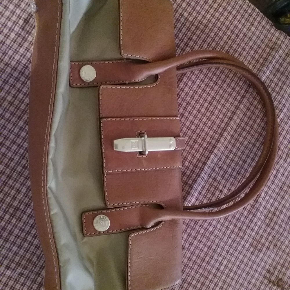 Ladies Michael Kors leather and canvas handbag